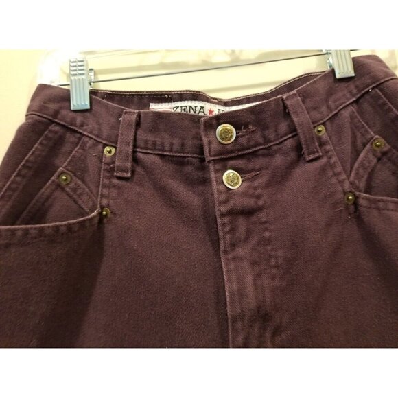 Women's Vintage ZENA High‎ Waisted Purple Denim Jeans Tapered Leg Waist 26" USA - Picture 4 of 8